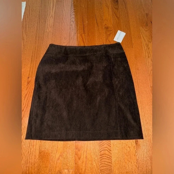 NWT Sport Collection women’s Vintage Brown suede like Skirt size 16 midi pencil - Picture 2 of 7